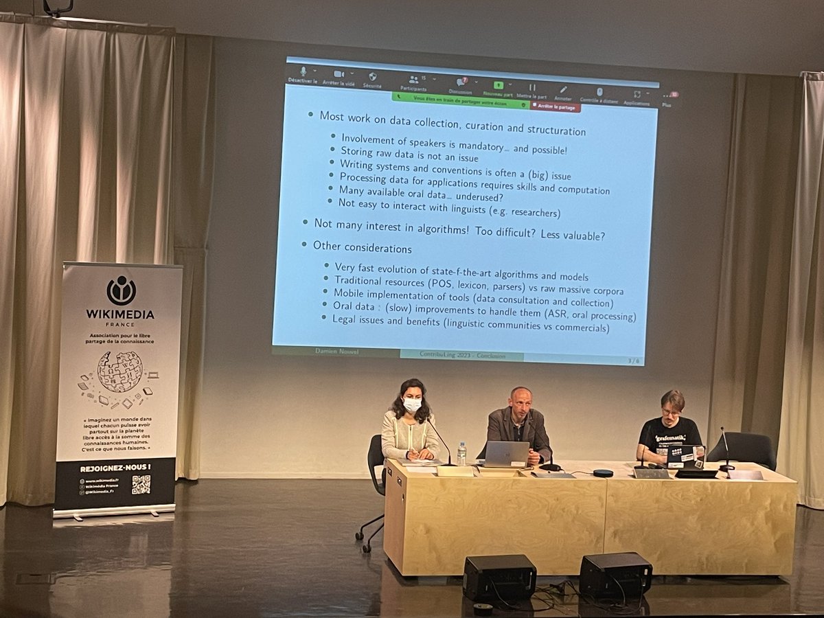 sina_ahm's tweet image. Some takeaway points from #ContribuLing:
- less resourced languages heavily rely on voluntary commitments
- many minority languages struggle with writing. I feel that this is underestimated in #NLProc.
- open initiatives like Wiki projects are invaluable for language technology