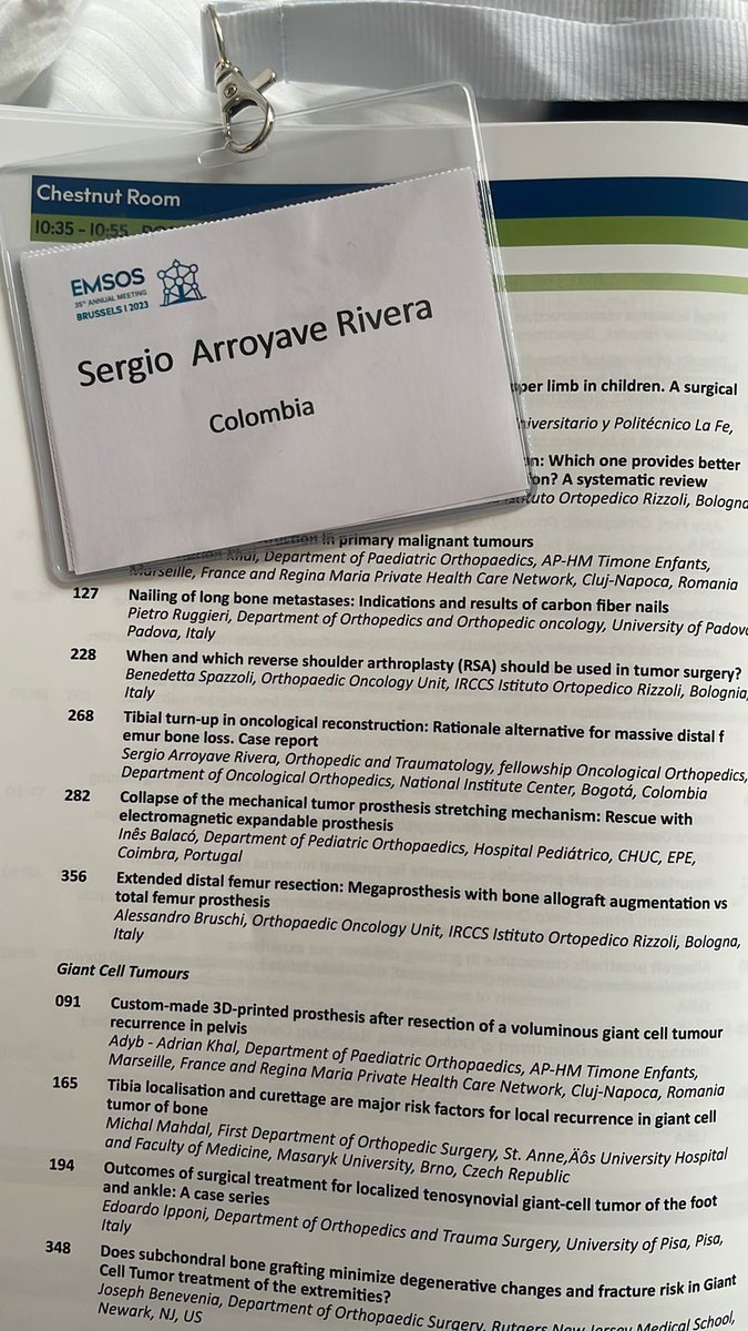 INCancerologia's tweet photo. Hoy el Dr. Sergio Arroyave de la UF de ortopedia del INC, nos representó en el congreso de la Soc. Europea de Tumores Musculoesqueléticos #EMSOS en Bruselas. Con trabajos sobre #TécnicasdeReconstrucción de hemipelvectomías internas e #InversiónTibial en el manejo de tumores óseos https://t.co/GJjsmHNmek