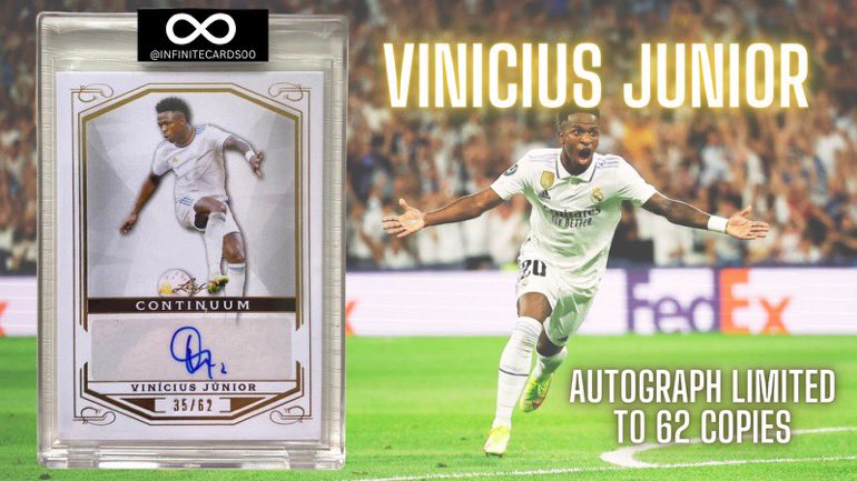 🚨Our Ballon D’or winner Vinicius is taking over the Etihad. To celebrate I’m giving away a Vinicius Junior Autograph (only few copies left) TO WIN, make sure you like and RT this tweet and follow @infinitecards00 and @UTDTrey Will draw the winner after the game on Wenesday 🤝