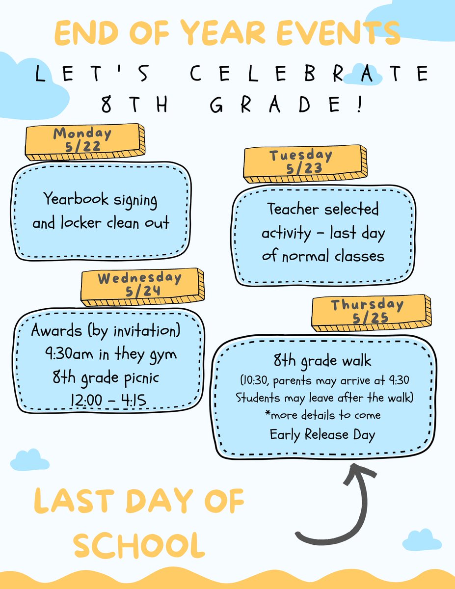 8th Grade activities the last day of school!