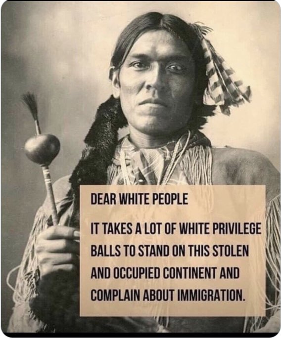 MargieDemocracy's tweet image. Dear Republicans 

It takes a lot of nerve to stand on stolen and occupied continent and complain about immigrants.

(R)will never fix the the border. They don’t want to. It’s the only topic they have to excite their base for votes. 

We are not leaving....All U migrants can go.