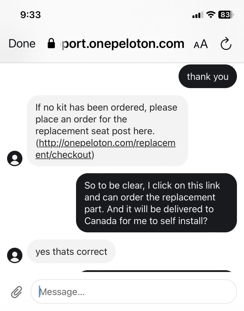 CollDebi's tweet image. Wow @onepeloton. Do better w/ customer service. Minute long breaks in chat where I think they have hung up, and then responses with so little detail I have to fill in blanks. So glad I’m paying so much.