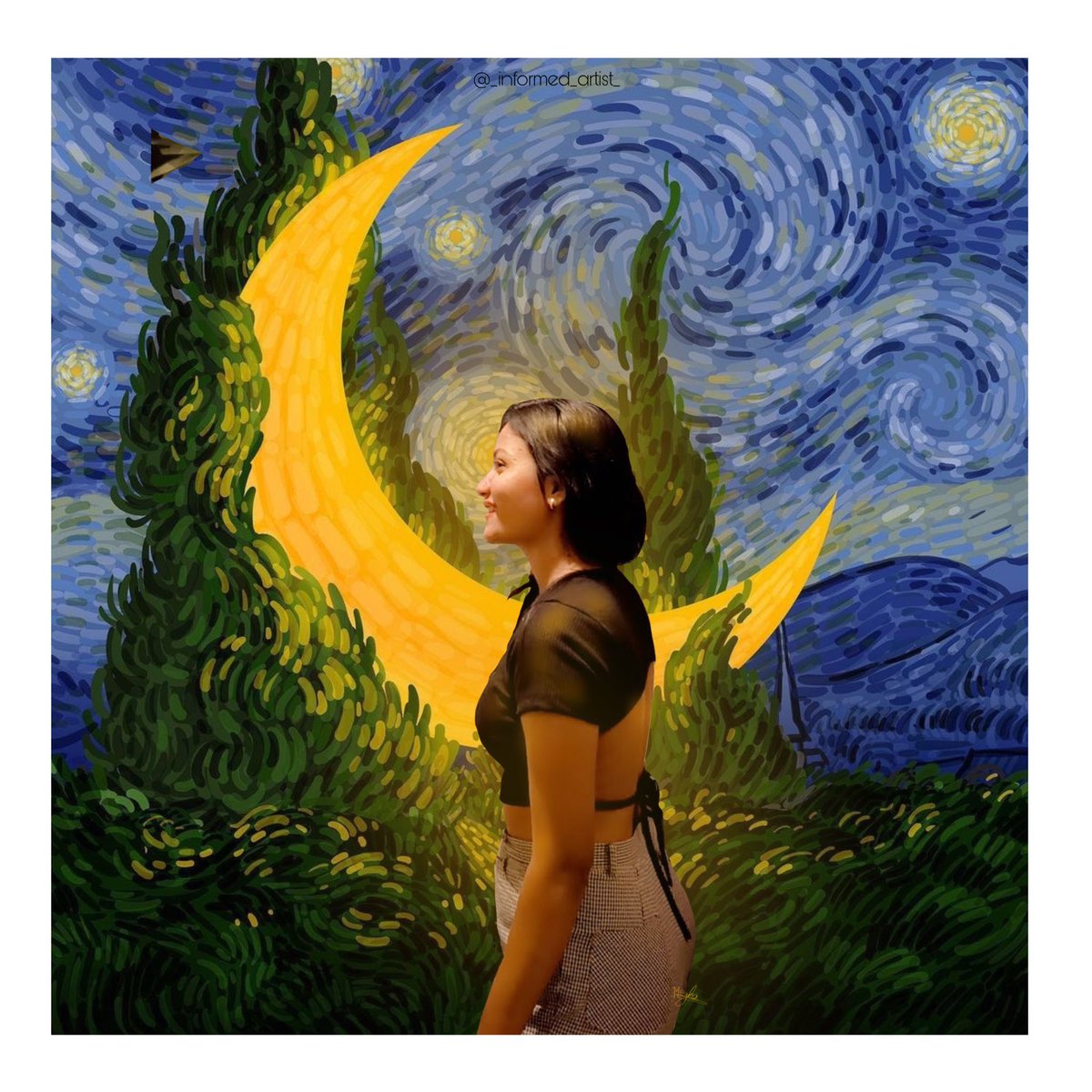 InformedArtistl's tweet photo. A digital Illustration I made on @sketchbookapp , inspired by Van Gogh art style . Follow me on Instagram to know more about me and My art . https://t.co/FYnDfJ2kH8