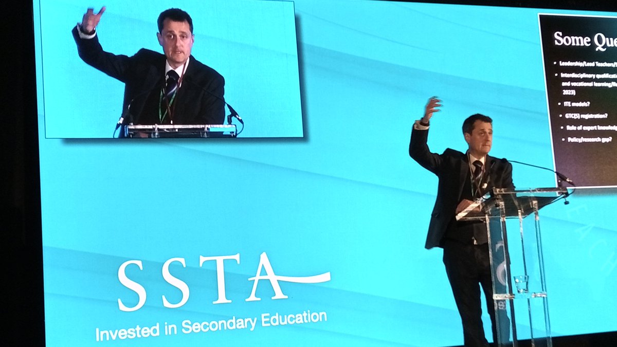 #SSTA23 hears from keynote speaker @DrWillBarlow on the topic of secondary school faculties