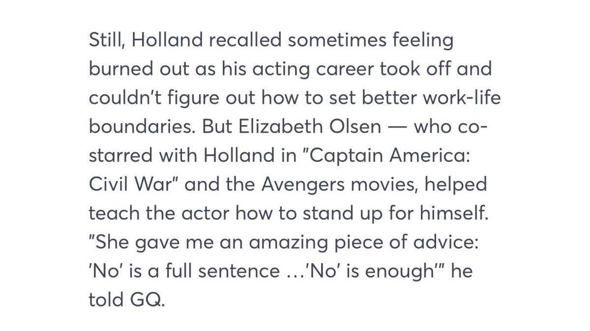 hannaeeliz's tweet photo. sophie turner, tom holland &amp; charlize theron sharing their love for elizabeth olsen’s “no is a full sentence” ❤️ https://t.co/oPUGS7GuR5