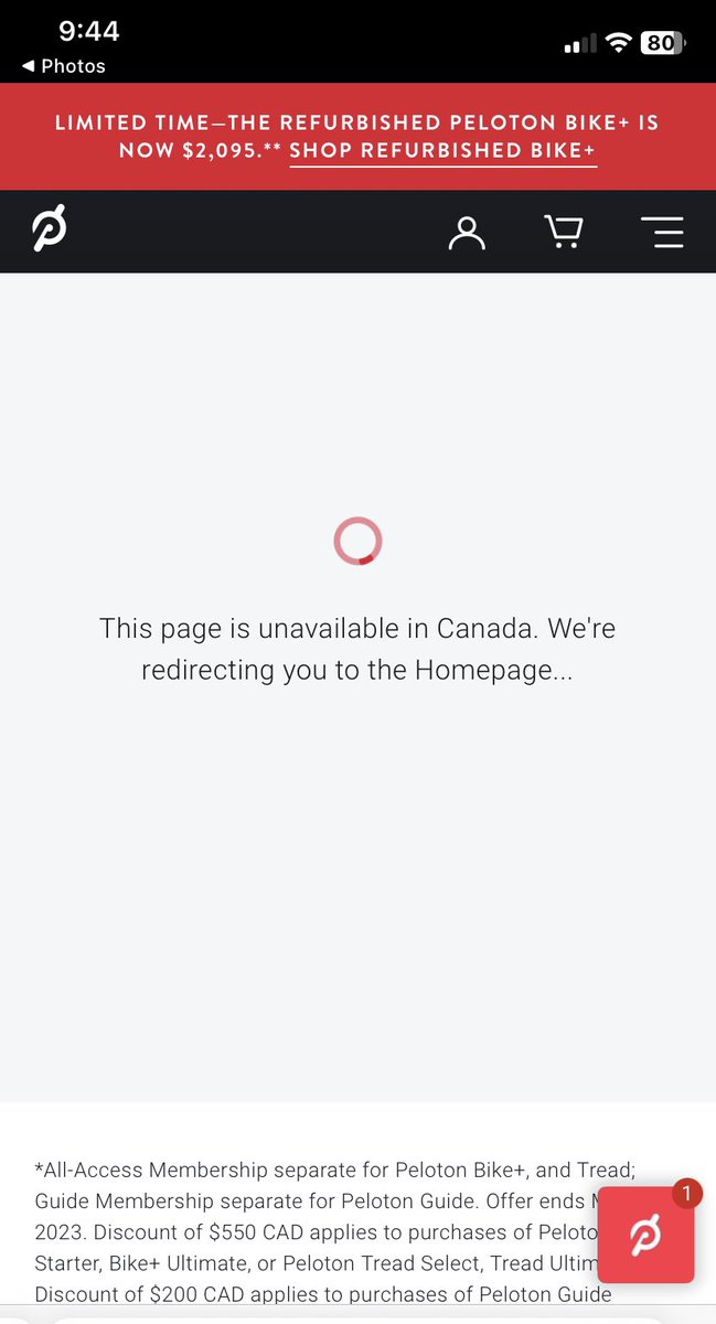 CollDebi's tweet image. And then after following your customer service advice @onepeloton I get this page. Please provide this customer some service. Not much to ask