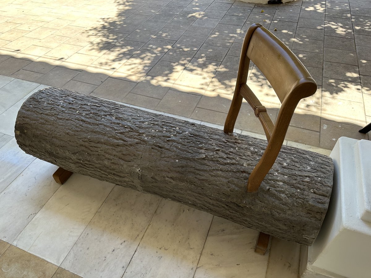 moorejh's tweet photo. Authentic log chair at hotel. #sail23 https://t.co/5hJkuFEHoZ