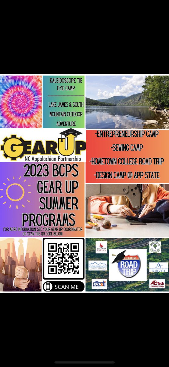 Need summer plans rising 9th and 10th graders? Spend some time with GEAR UP this summer! Scan the QR Code or see your GEAR UP Coordinator for more info! #bcpsignitelearning