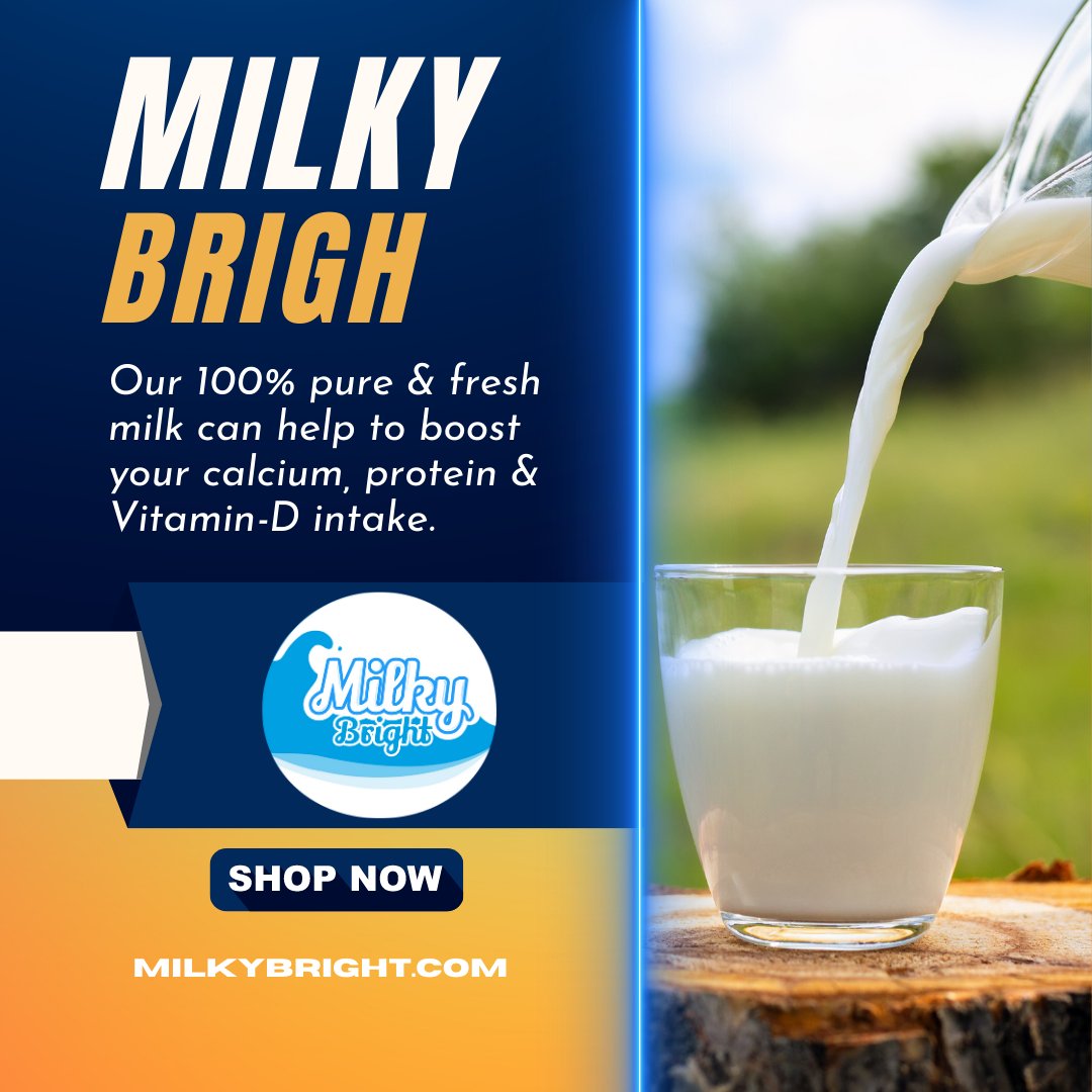 Our 100% pure & fresh milk can help to boost your calcium, protein & Vitamin-D intake.
#dairy #milk #dairyfarm #cows #farm #cowmilk #dairycows #vegan #food #agriculture #dairyfarming #healthymilk #dairyproducts #dairymilk #organicmilk