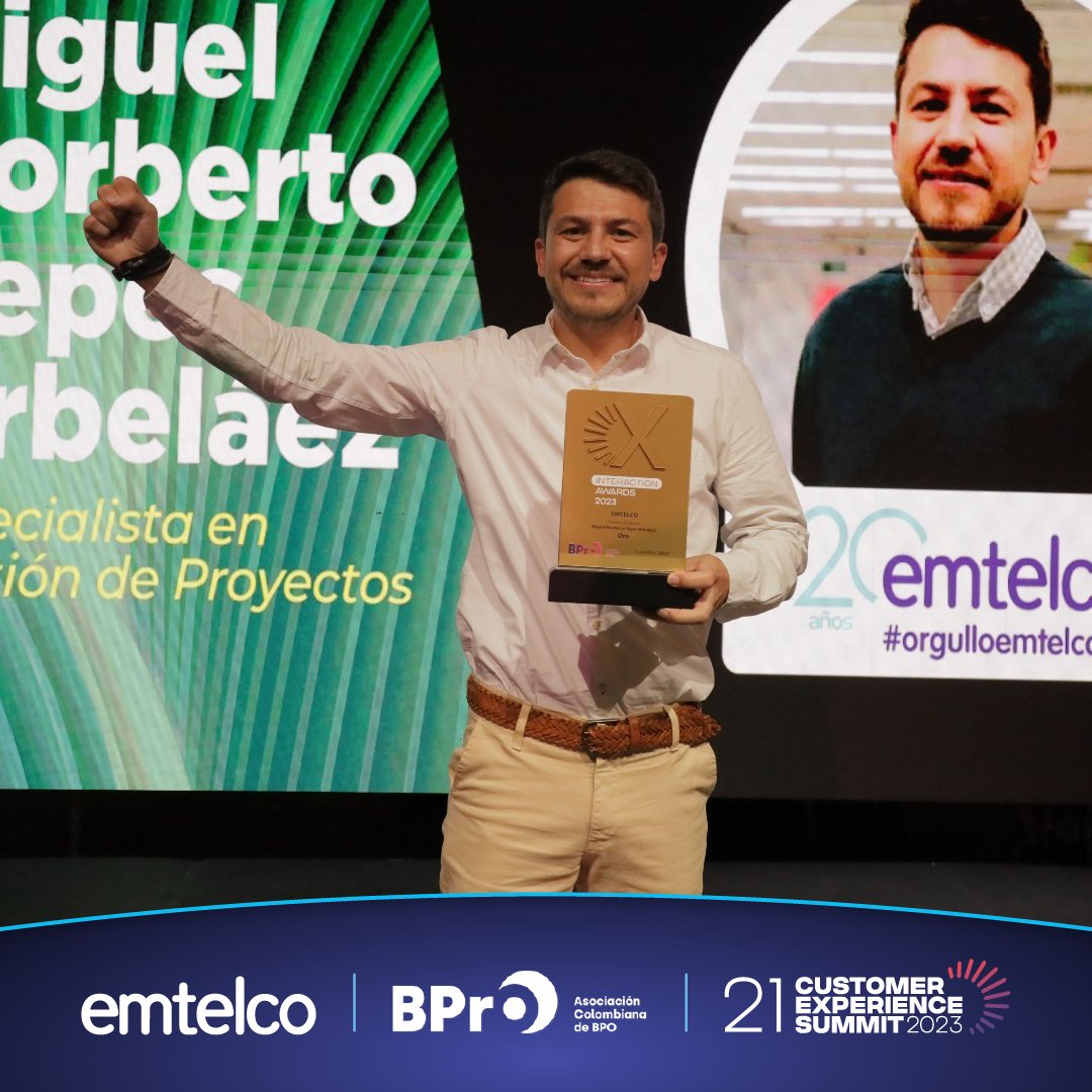 emtelco's tweet photo. #Orgulloemtelco|🎉¡La felicidad nos desborda!🎉
En #emtelco estamos emocionados y agradecidos con @BPrO_org por haber sido galardonados con 7 premios en los #CXInteractionAwards2023.🏅
#Somosemtelco #emtelco #Experiencias #Únicas #Inolvidables #ExperienceHub #Premios #Cx https://t.co/XQygL3qeCi