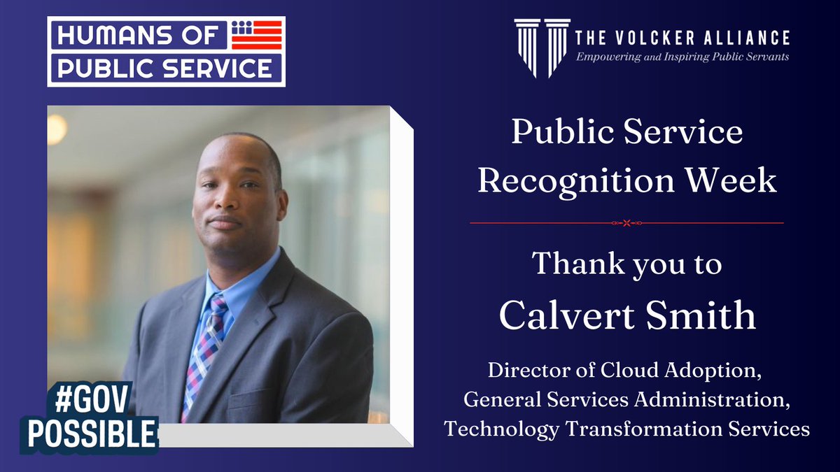 VolckerAlliance's tweet photo. The final Humans of Public Service spotlight for #PSRW is on Calvert Smith from Crofton, Maryland. Click through to read his story, in his words. Thank you for your commitment to #publicservice Calvert! @smity419 #civicservice #government #GovPossible https://t.co/1ZsPoSZ1qa