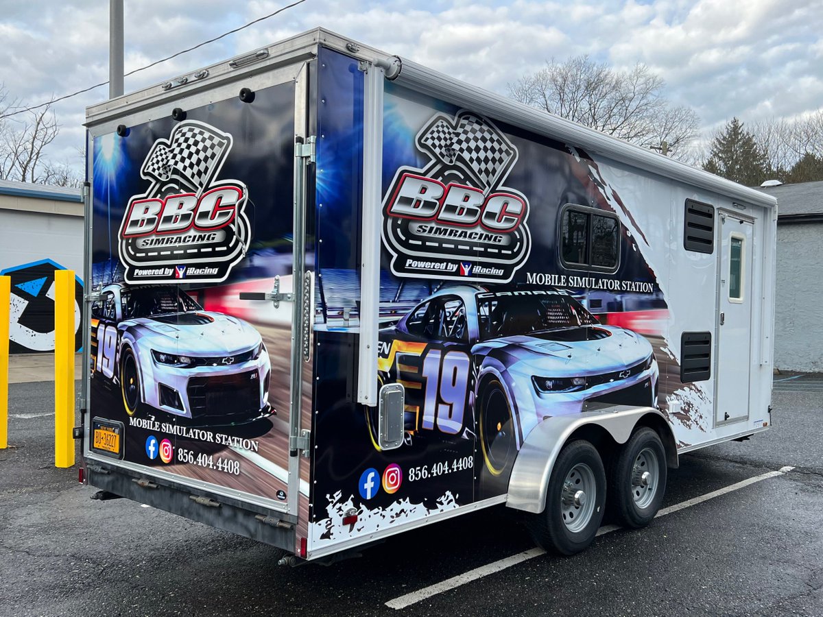 designerwraps's tweet photo. Fresh Design & Wrap for #BBCSimRacing #iRacing Trailer. #designewraps #yourbrandrealized #trailerwrap #wrapdesign #brandedvehicle #brandedtrailer #trailerwraps #simracing #mobilesimulator #racing #vehiclewraps #partialwrap #teamdw https://t.co/F6WT3MIG4c