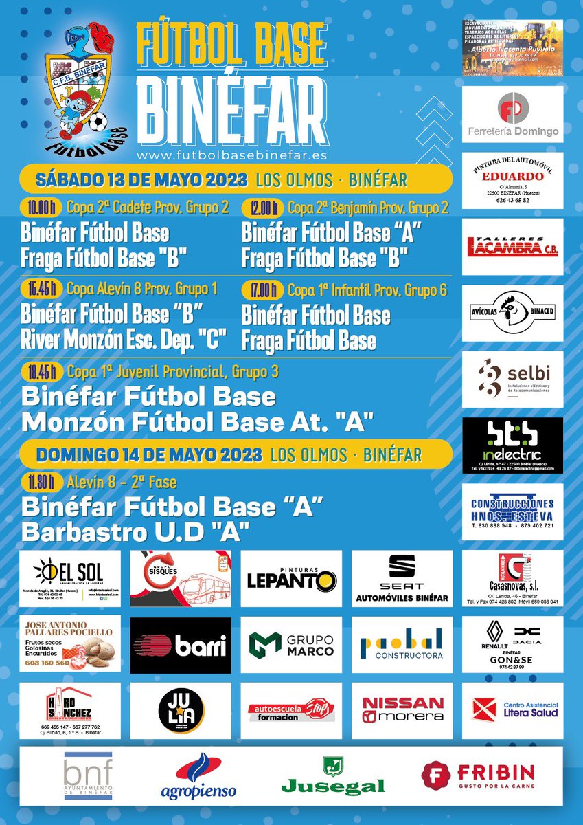 futbolbasebinef's tweet photo. ¡A por otra jornada!

Mucho en juego para nuestros equipos durante este fin de semana, vamos a por el chicos!

💪🏻💙🤍 https://t.co/GFAM8GKGWS