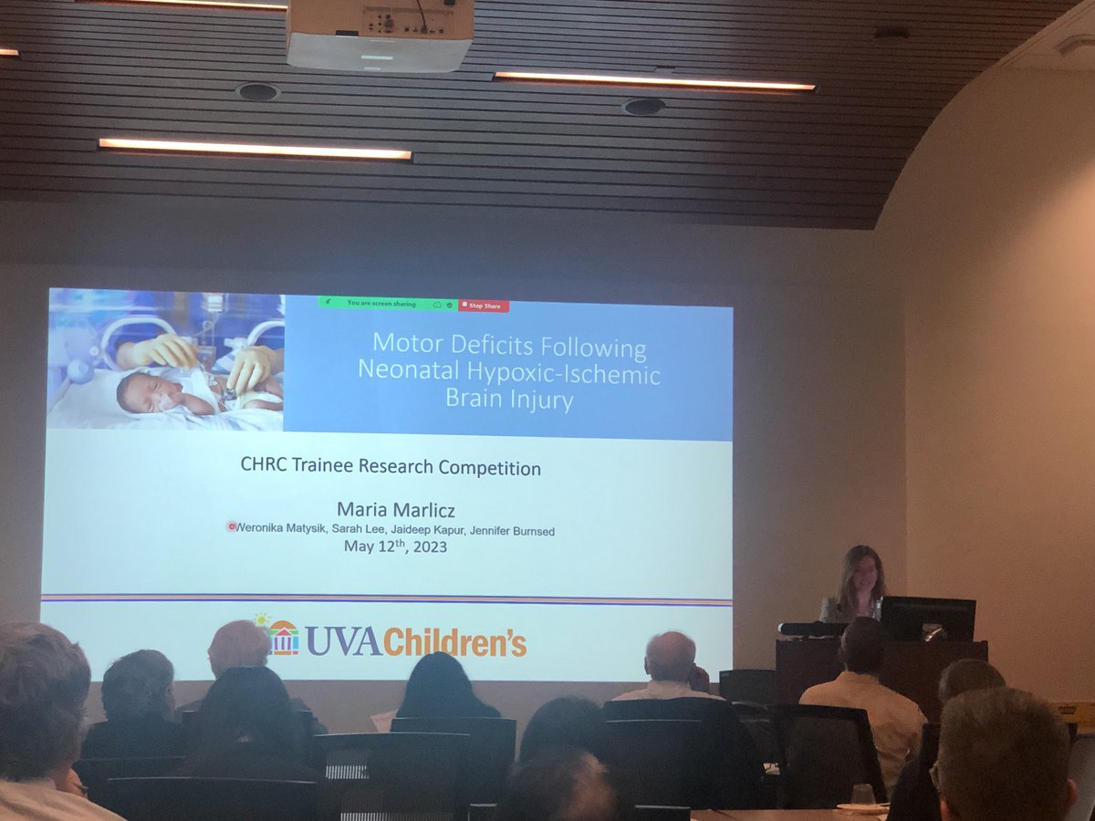 ⁦<a href="/mariamarlicz/">mariamarlicz</a>⁩ is on a roll this week! Another great talk today at the UVA Children’s Trainee Competition. ⁦<a href="/UVaNICU/">UVA NICU</a>⁩ ⁦<a href="/UVA_CHRC/">Child Health Research Center</a>⁩