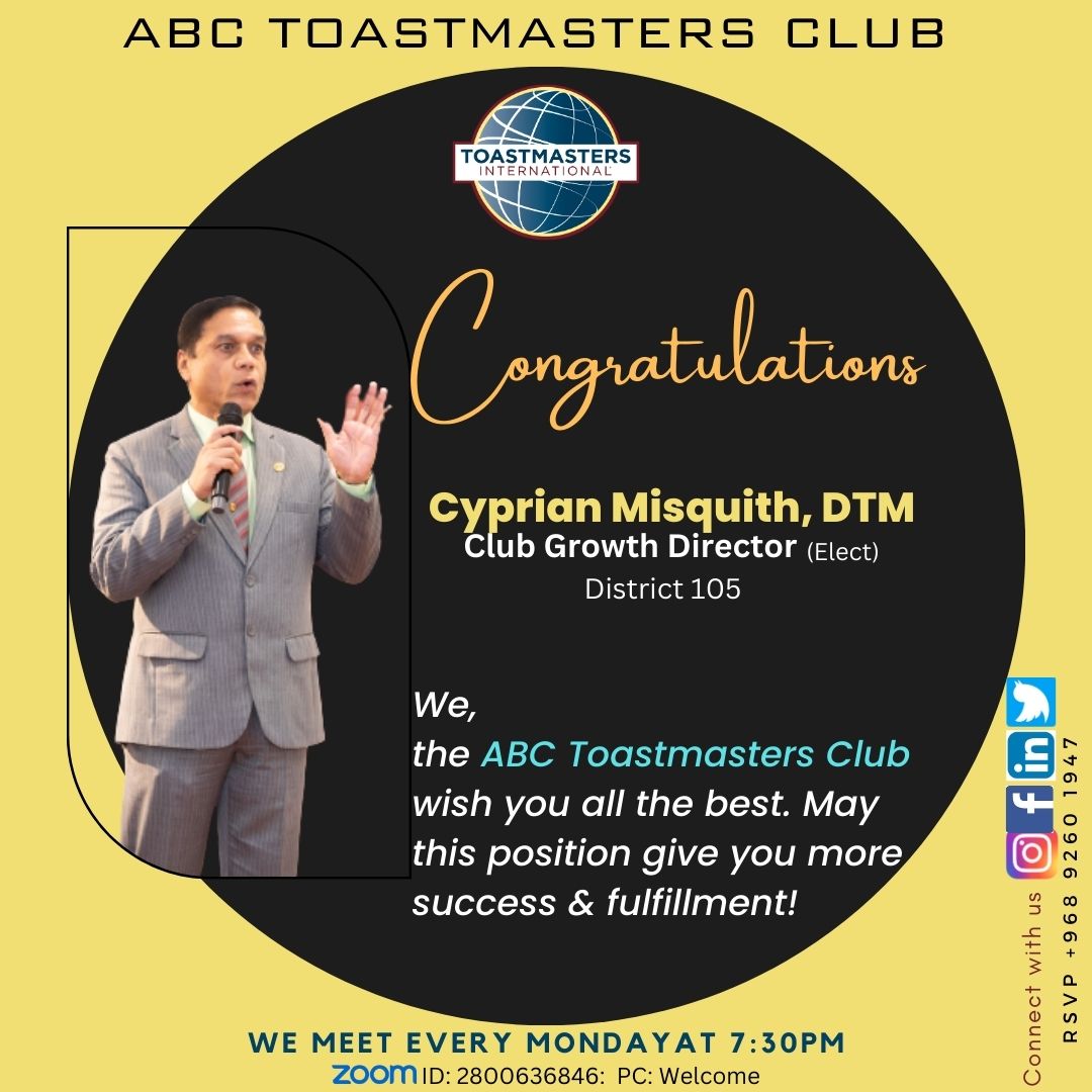 ABC Toastmasters Club (@abctmcluboman) on Twitter photo 