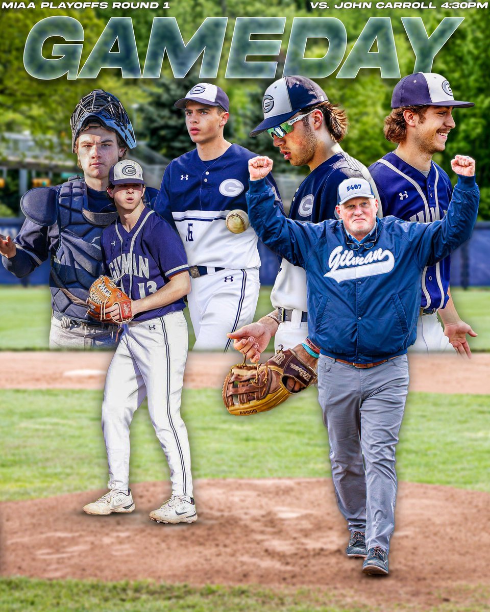 Playoff baseball is here! Gilman takes on John Carroll today at 4:30 in an electric matchup. Tune in to support the guys! #onlyongtv