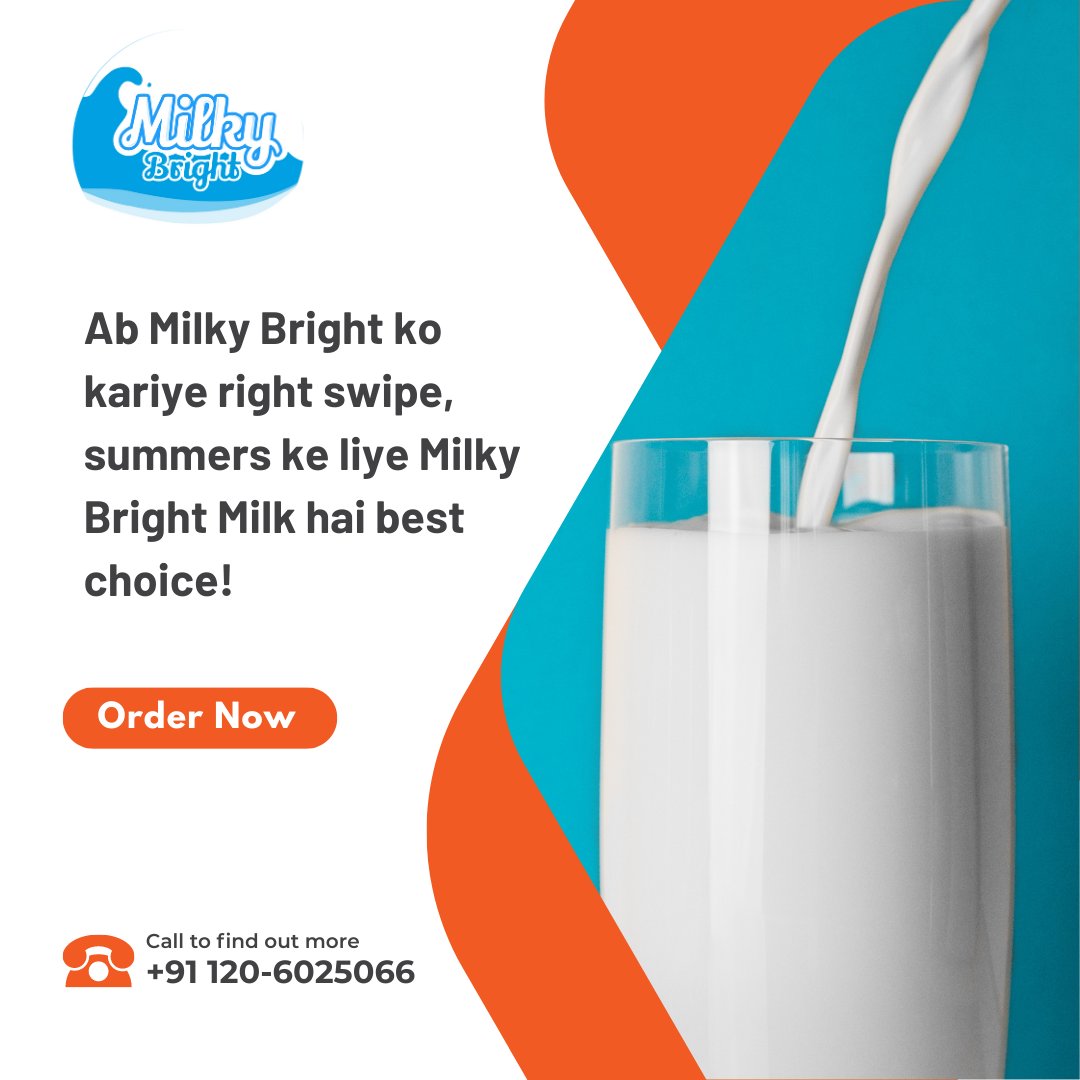 Ab Milky Bright ko kariye right swipe, summers ke liye Milky Bright Milk hai best choice!
#dairy #milk #dairyfarm #cows #farm #cowmilk #dairycows #vegan #food #agriculture #dairyfarming #healthymilk #dairyproducts #dairymilk #organicmilk