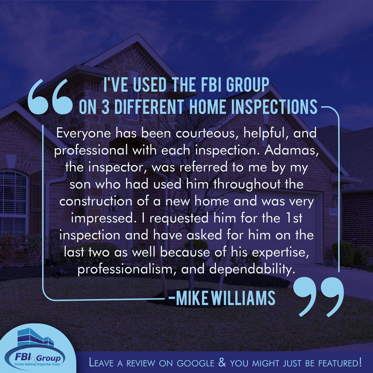 FLBIGroup's tweet photo. We appreciate your review and are delighted to hear that you had a five-star experience with Florida Building Inspection Group! Our team is committed to excellence, and it's always rewarding to know our efforts have made a difference. Thank you for your trust and support! 🌟🏠 https://t.co/0VPTXV4Jz8