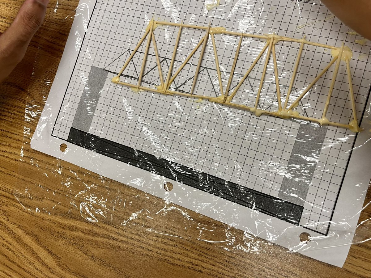 7th graders working on their toothpick bridges. #teched