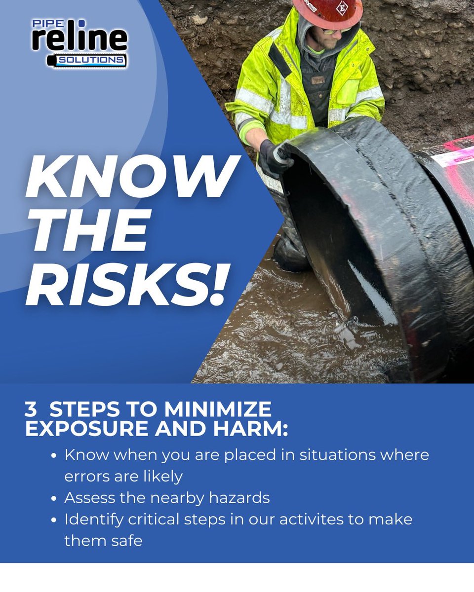 #fridayfacts 

Make sure to know the risks and steps to minimize exposure and harm! Ensuring top safety at every cite you are on. 

#relineit #reline #culverts #pipe #trenchlesstechnology #nodig #pipework #pipereline #pipeprojects #safety