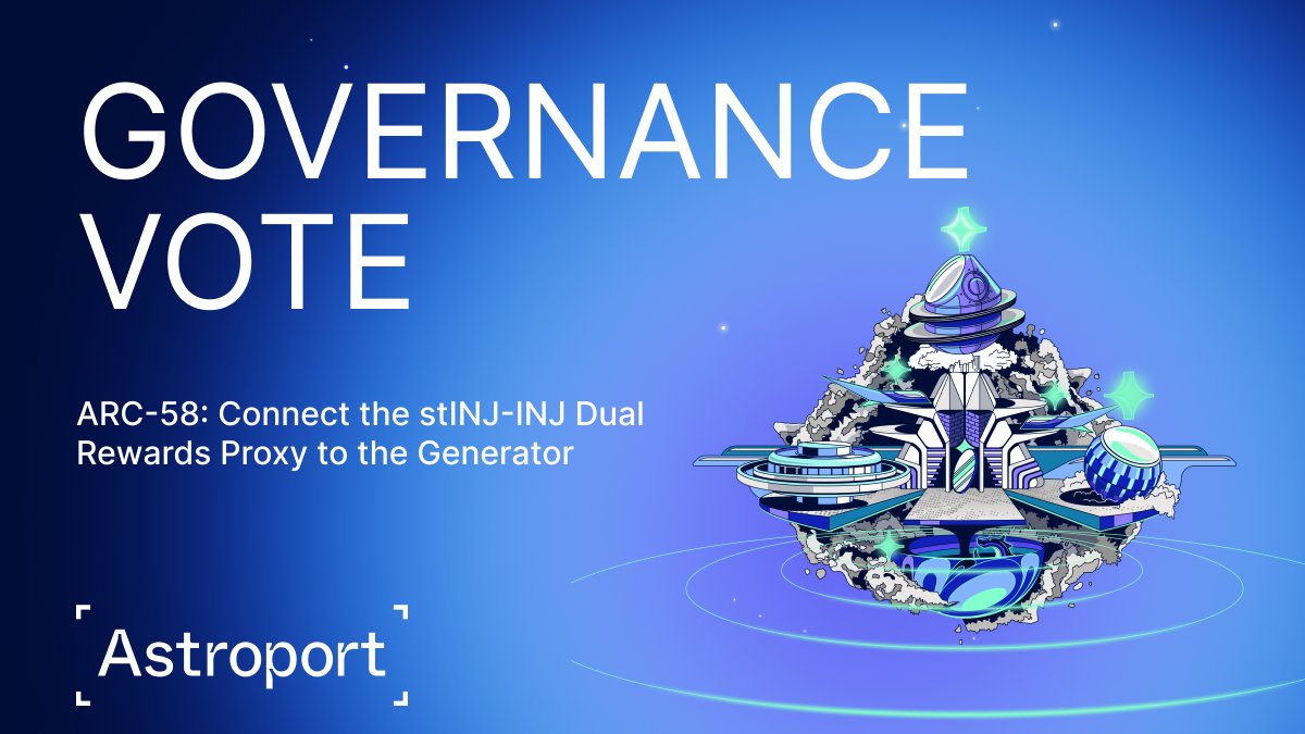 astroport_fi's tweet photo. ✦ The Astral Assembly is calling ✦

Astrochad just spotted a new on-chain proposal, and it’s time to vote!

✦ ARC-58: Should Astroport enable dual rewards on the stINJ-INJ pool?👇🧵 https://t.co/q3JtfUNXvf