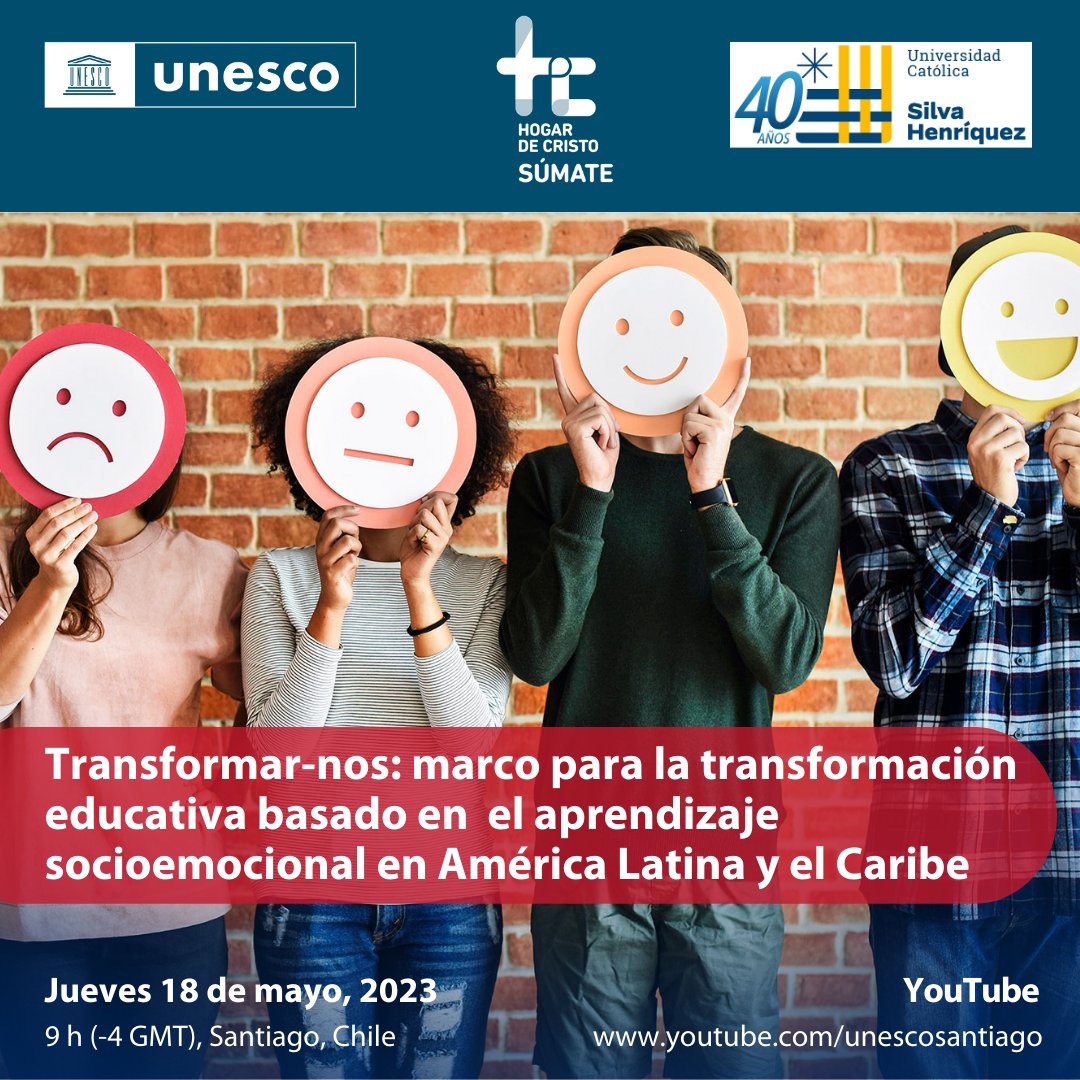 feyalegriaSV's tweet photo. Conoce el trabajo que se realizado con @UNESCO_es en español respecto del aprendizaje socioemocional denominado #Transformarnos, caja de herramientas para el #aprendizajesocioemocional juvenil"
Lanzamiento, jueves 18/Mayo a las 6:00 am hora El Salvador.
https://t.co/W7l62DPe8K https://t.co/3cbOqOdjQt