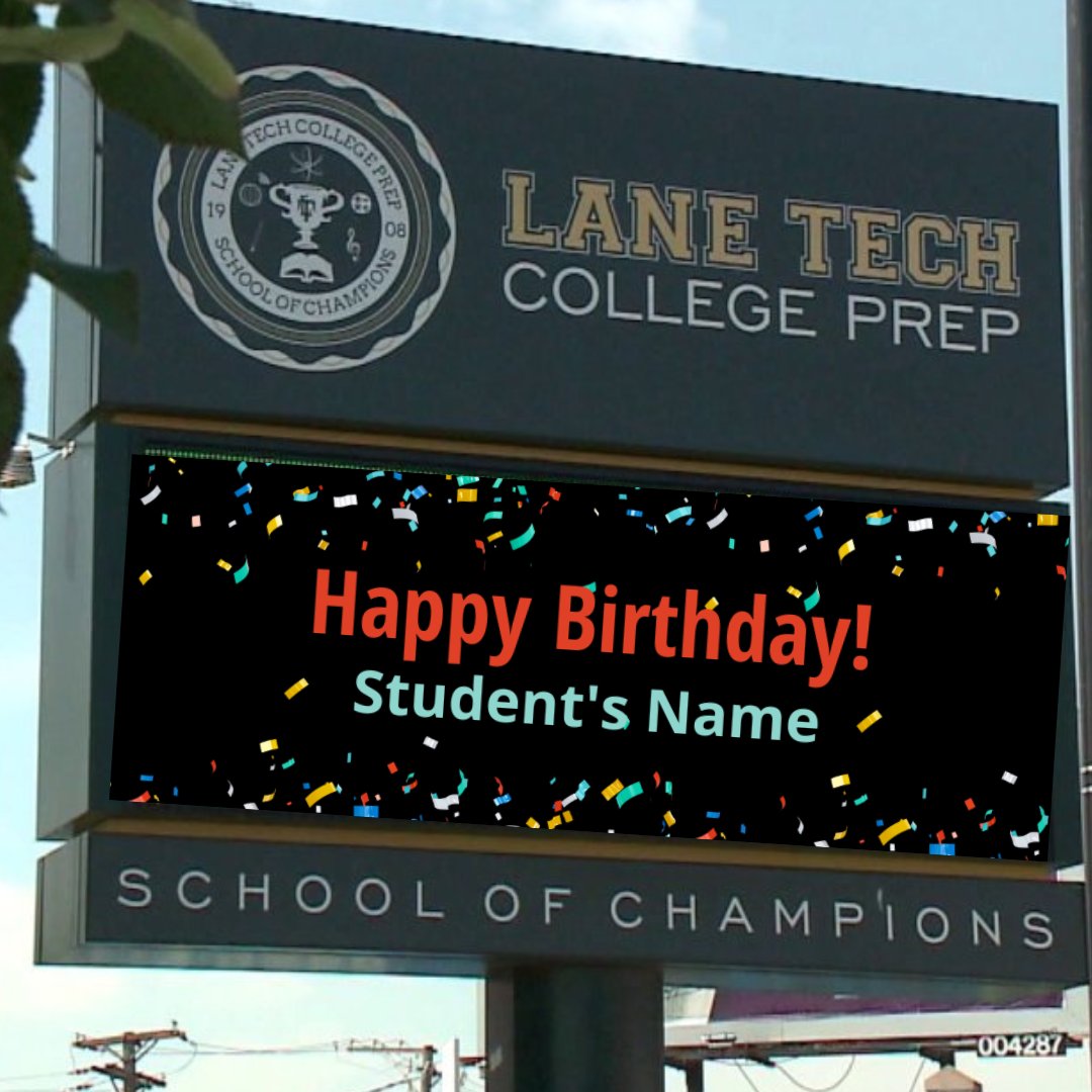 FriendsofLane1's tweet image. See your student&apos;s name in lights with a personalized birthday or graduation greeting on the Lane Tech Marquee!

More info here: e.givesmart.com/events/sgV/i/_…

#FriendsofLane #LaneTech #LaneTechHS #