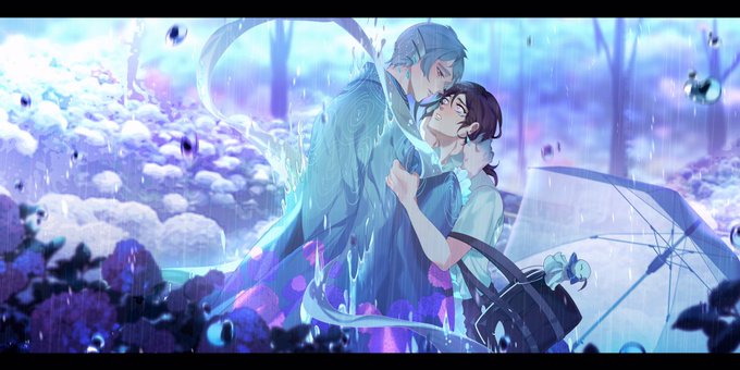 「closed eyes hydrangea」 illustration images(Latest)｜2pages
