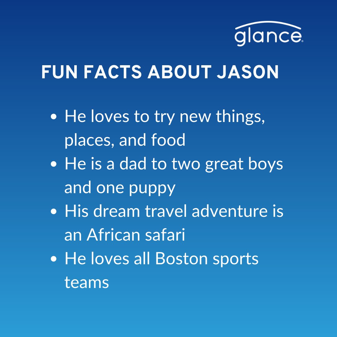 glancenetworks's tweet image. Please join us in welcoming Jason Goodwin, Sales Operations Manager We&apos;re excited to have you on the Glance team, Jason! 

#GlanceNetworks #LifeAtGlance #BostonTech