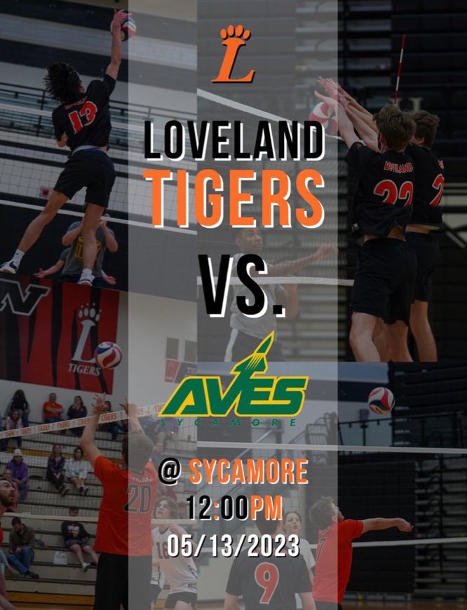 Round two of the 🏐tournament takes place on 5/13. Come out and support your Tigers as they take down the Aves. @LovelandTigerAD <a href="/LABTigers/">Loveland Athletic Boosters</a>