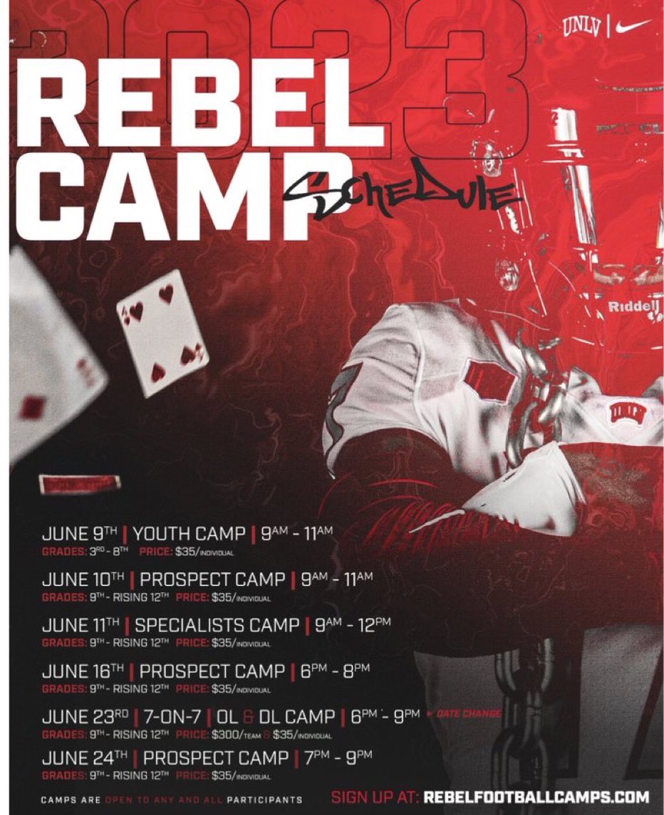 Can’t wait to get down to @unlvfootball this summer to compete! Thank you @bradodom for the camp invite.@VanceVice @mrlongshore @CoachLogo @coach_OFFA @bcavi68 @cavemanfootball @rafemaughan @MooseB90 @KyleMorgan_XOS @MichaelWoosley