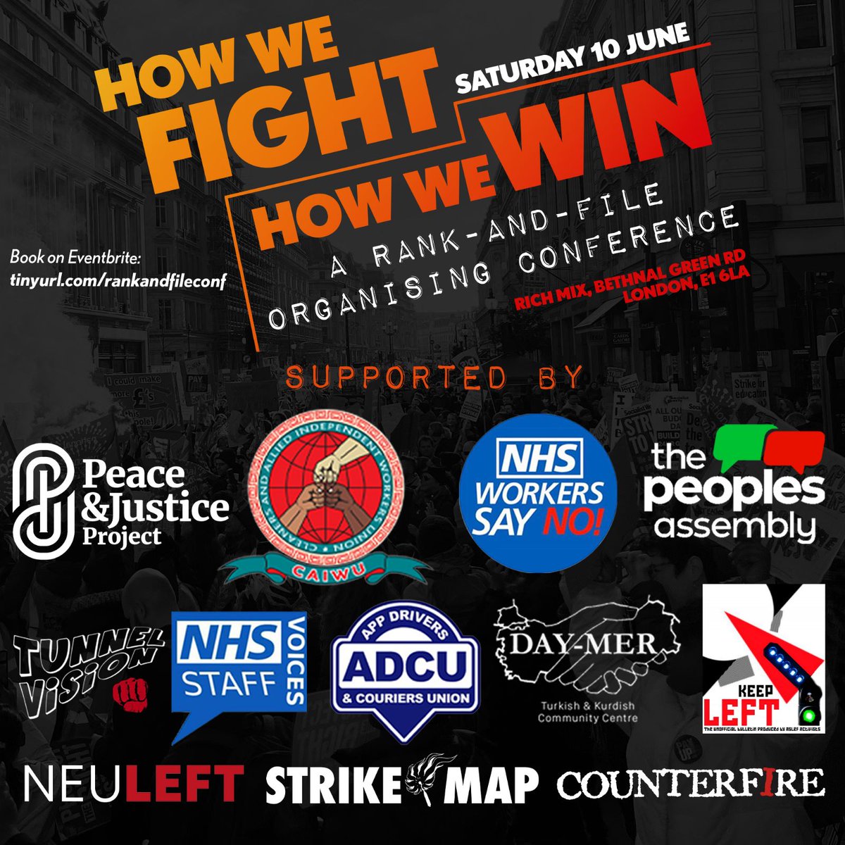 I'll be attending this powerful event on June 10th! We all need to come together to resist the sustained attack on us. Book now eventbrite.co.uk/e/how-we-fight…

#rankandfile #event #tradeunions #conference #London