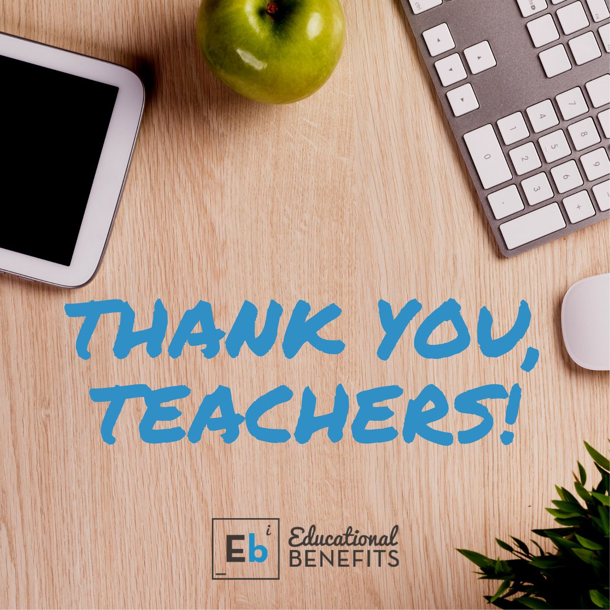 EBiTeam's tweet photo. At EBi, Every Week is Teacher Appreciation Week! We work hard because we believe teachers deserve the best benefits. Share if you agree! #ThankaTeacher #TeacherAppreciation https://t.co/72ZljHi8CL