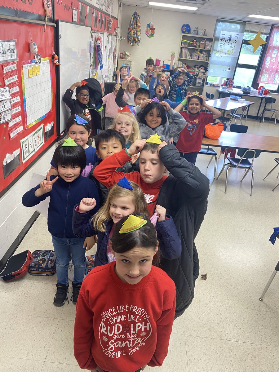 frysensei's tweet photo. We made origami kabuto helmets to celebrate Children’s Day in Japan! @EES_Mustangs @shelliv112 https://t.co/AQOsc7x0N7