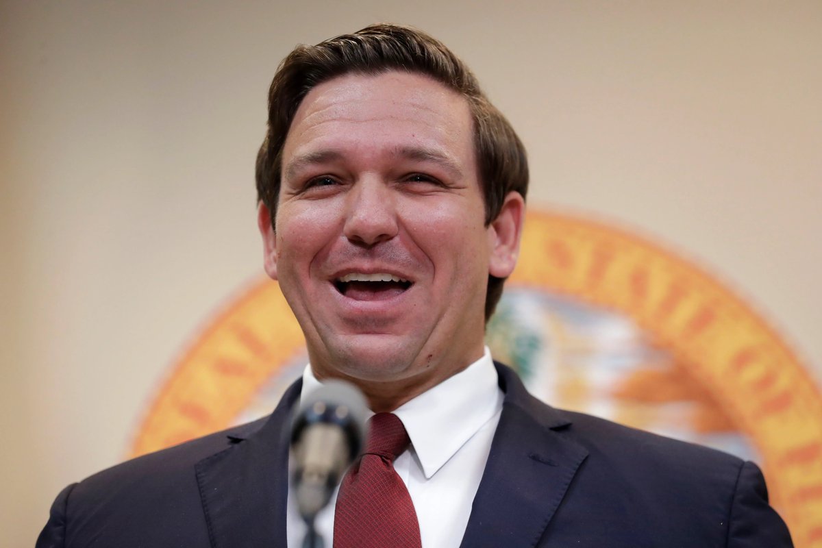 JohnFugelsang's tweet photo. Ron DeSantis always looks like he just stole Pee Wee Herman's bike. https://t.co/PkKoFksaYE