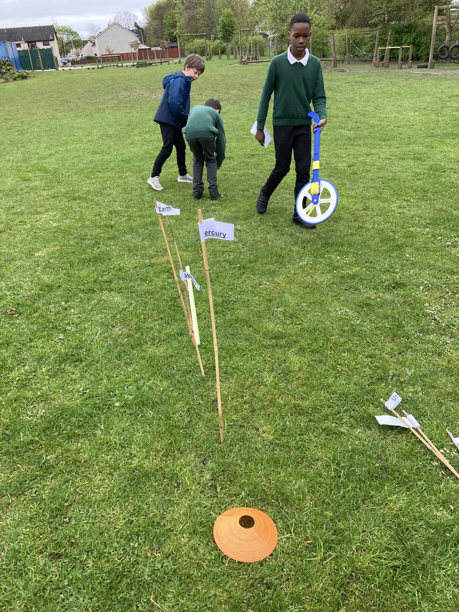MrCarney7's tweet photo. P5/6 @Greenbraeschool have been developing their measuring skills. Today we created scale models showing the distances between the planets of our solar system. https://t.co/sTWp4dVHz2