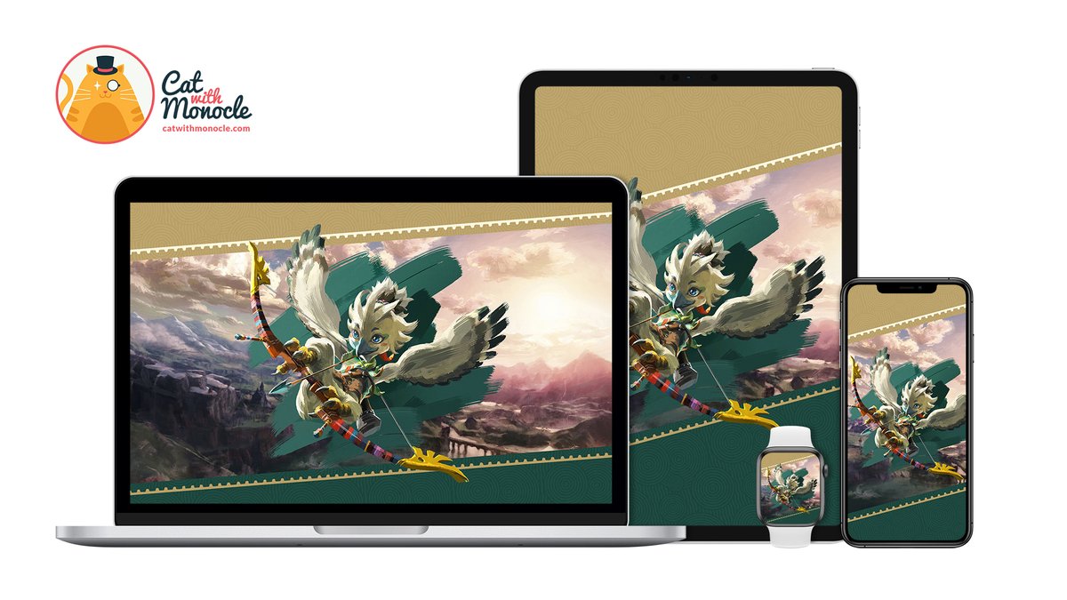 catwithmonocle's tweet photo. Happy launch day! Four more #Zelda #TearsOfTheKingdom wallpapers are now up and available: https://t.co/WQHgRaf455 #TOTK https://t.co/4LajO0Elg0