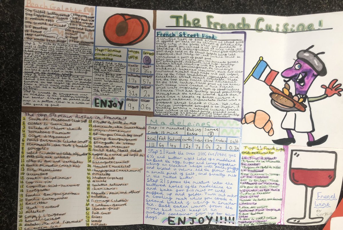 The latest fabulous  #francophone food projects @crickhowellhs #ethicalinformedcitizens #ambitiouscapablelearners #languagesconnectus Chouette! Félicitations Year 7C! 🇫🇷 😋 #curriculumforWales @