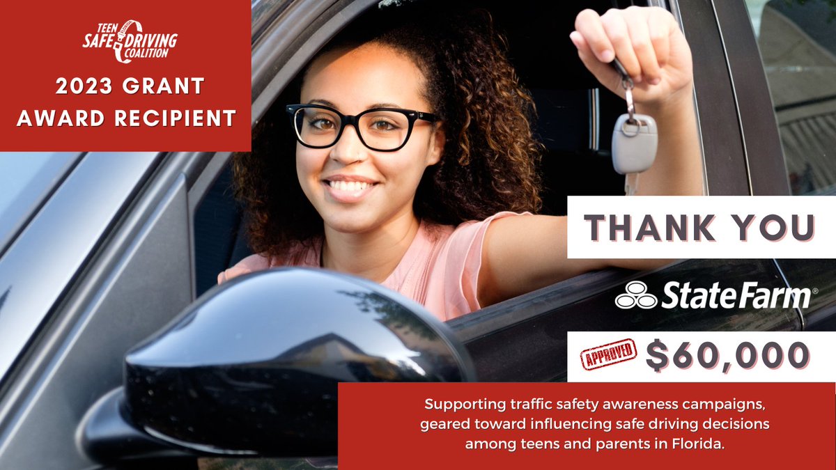 FL Teen Safe Driving (@flteensafedrive) on Twitter photo Thanks to support from <a href="/StateFarm/">State Farm</a>, we're able to create a statewide Battle of the Belts Kit, print additional Ground Your Parents Kits, sponsor presentations from a traffic safety speaker, and cover the cost to provide educational items that support traffic safety to #FL Thank U! Thanks to support from <a href="/StateFarm/">State Farm</a>, we're able to create a statewide Battle of the Belts Kit, print additional Ground Your Parents Kits, sponsor presentations from a traffic safety speaker, and cover the cost to provide educational items that support traffic safety to #FL Thank U!