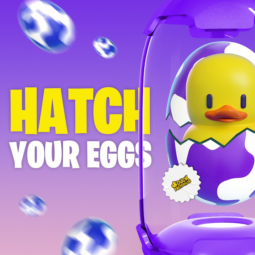 #Duckfactory Incubator 🥚-🐣-🦆

Players will place the egg that they want to hatch inside the incubator ⌛️ A countdown timer will appear, and the egg will be ready to be hatched/opened.

The duck will be randomly generated, but as rare as the egg it came from 💎 Since incubators…