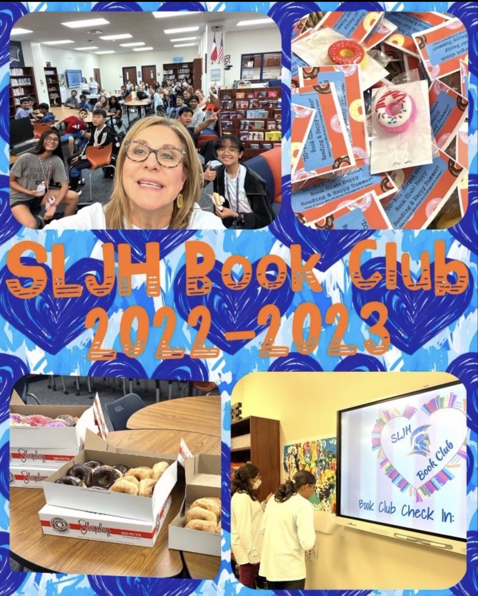“DONUT forget about book club!” GREAT way to end book club! Keep READING SPARTANS!!! @TXCoolPrinc @missc7th @ShaniBMatheson @MrsMarshall7117 @katy_libraries #7ljhpride