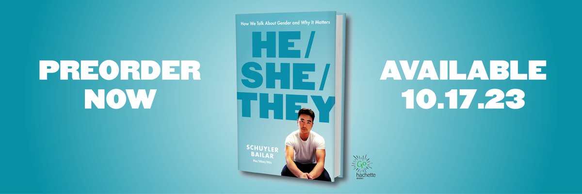 Schuyler Bailar (he/him) (@sb_pinkmantaray) on Twitter photo Teary-eyed and hopeful-hearted, I come to you today with perhaps the biggest announcement of my career: my newest book, He/She/They: How We Talk about Gender And Why It Matters with <a href="/HachetteUS/">Hachette Book Group</a>!
Preorder anywhere you buy books - visit hstbook.com! Teary-eyed and hopeful-hearted, I come to you today with perhaps the biggest announcement of my career: my newest book, He/She/They: How We Talk about Gender And Why It Matters with <a href="/HachetteUS/">Hachette Book Group</a>!
Preorder anywhere you buy books - visit hstbook.com!