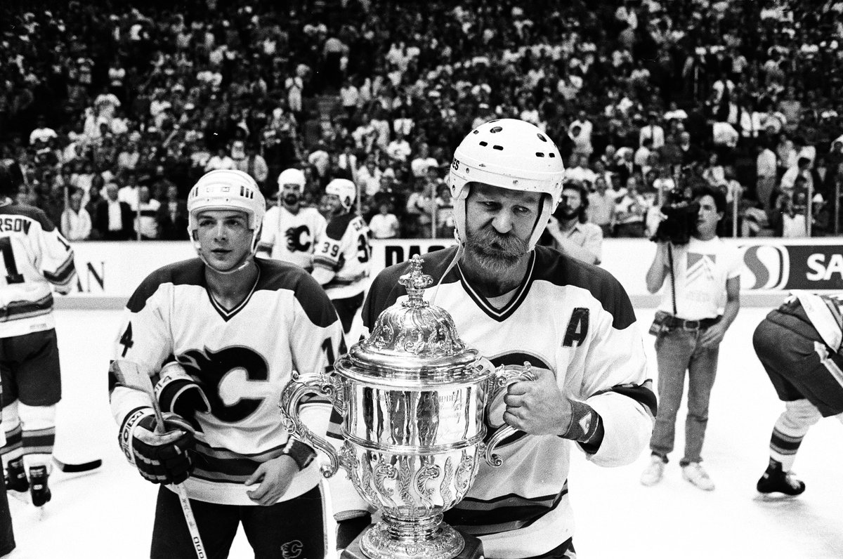 AlumniFlames's tweet photo. On #FlamesFlashbackFriday, we've got a few snapshots from when we were crowned 1989 Clarence Campbell Conference Champions after defeating the Chicago Blackhawks in five games! https://t.co/XUWGOj7SXK