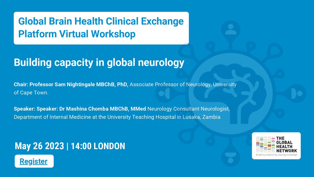 FREE @GlobalBrainHea1 Clinical Exchange Workshop

🗓26/05/23 - 14:00(BST)

Professor @sam_nightinga1e and Dr @mashina_chomba will discuss the need for prompt and targeted action to improve access to the neurology care worldwide! #globalneurology

Register: braininfectionsglobal.tghn.org/clinical-excha…