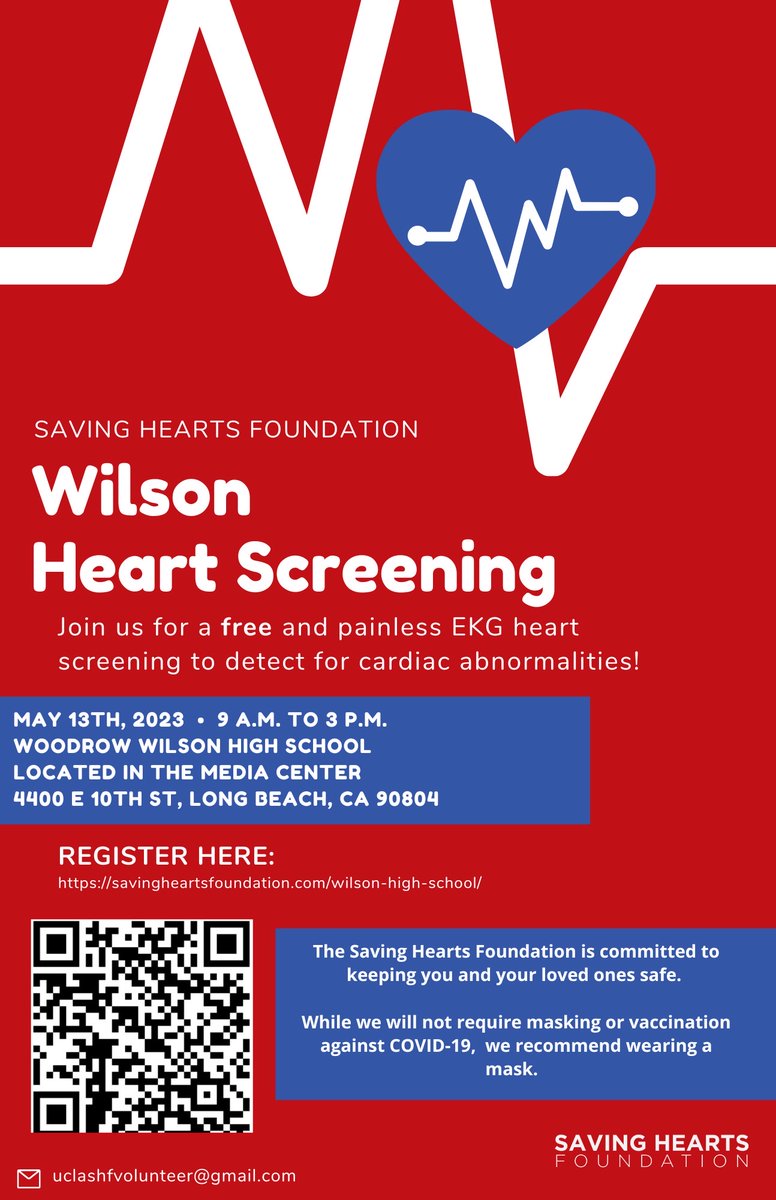 Our latest for the @LongBeachPost: Wilson High School is hosting a FREE heart screening for student-athletes and all community members age 12-35 on Saturday. Appointment link in the story, but walk-ins also welcome. lbpost.com/news/free-hear…