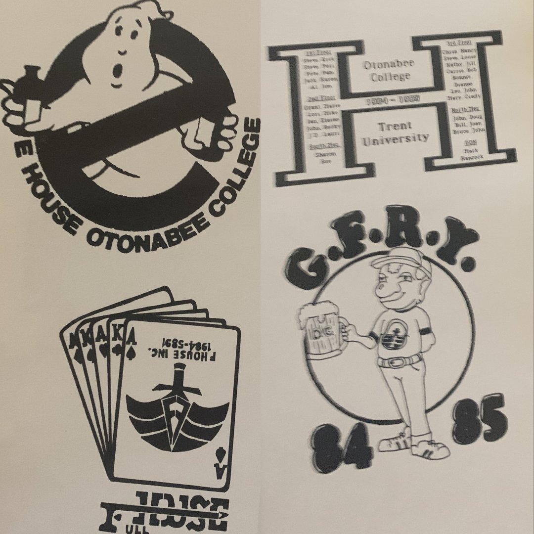 Did you know that over the years, students have created individualized logos for each of our OC houses? Take a look at these incredible sketches! Wow, only 1 fact left? @trentuniversity @trent_almuni #otonabeecollege #otonabee50 #TUalumniweekend #50thingsaboutOC #myOCstories