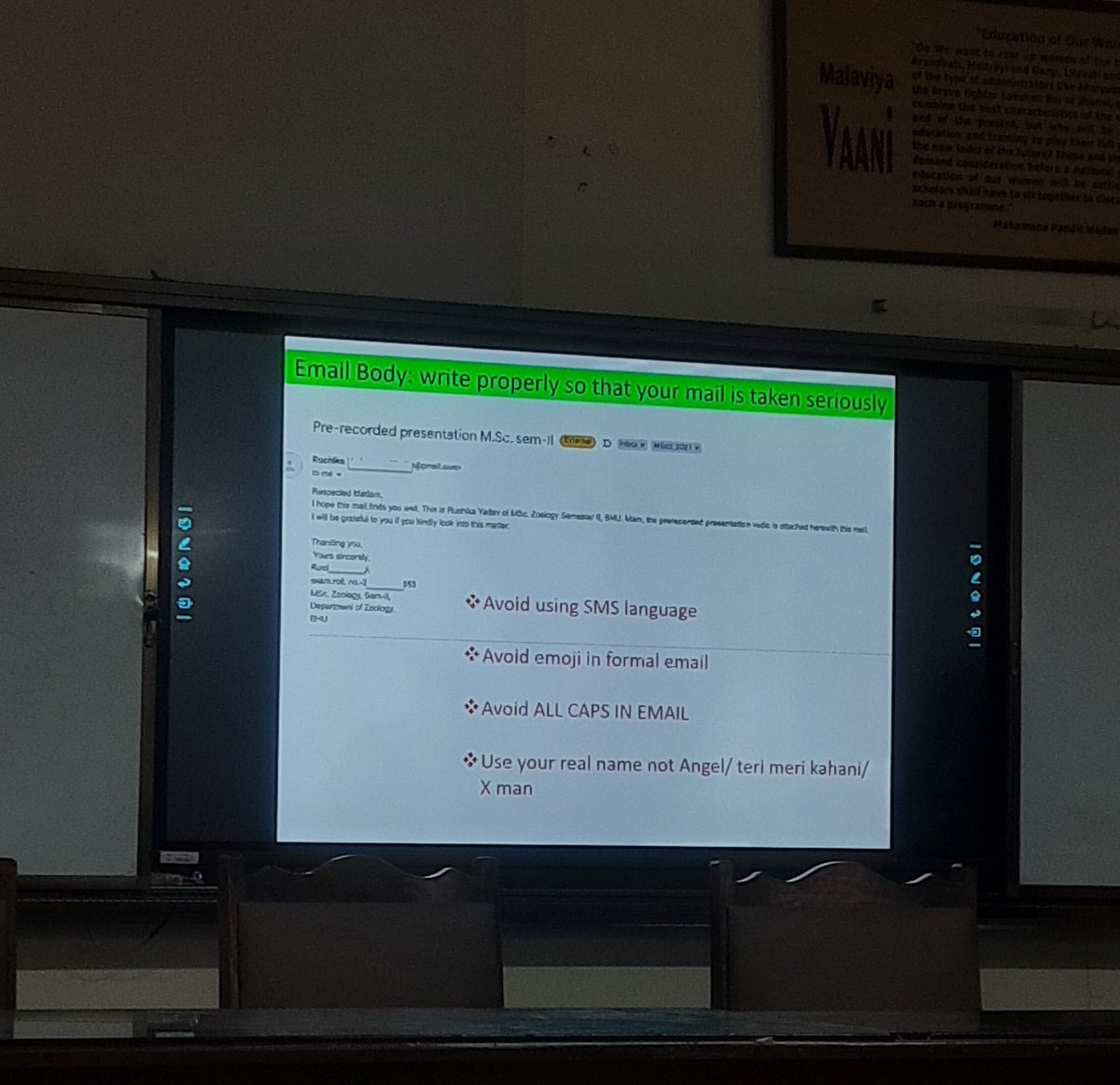 DAY-2: 'LEVERAGING DIGITAL COMMUNICATION FOR CAREER DEVELOPMENT', todays session was about effective use of G-Mail and its tips and tricks. Dr. Richa Arya Mam elucidated us about the tools like labels, schedule mail, adding task,etc.
@bhu_mmv @bhupro
#BanarasHinduUniversity