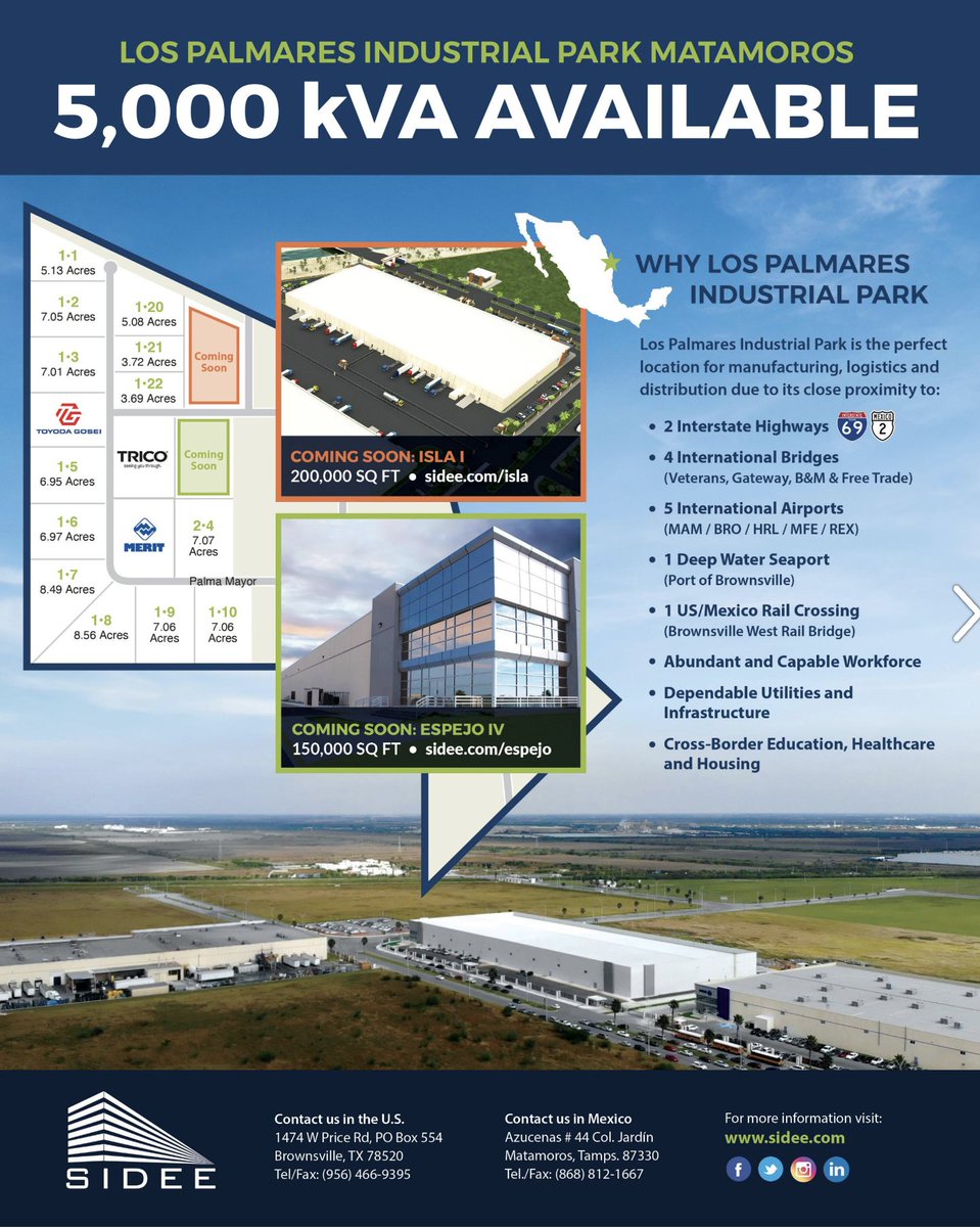 SIDEEIndustrial's tweet photo. Look for our new ad and industrial park in the 2023 edition of "Mexico Industry Maps: Invest in Tamaulipas" on Pages 22-23: https://t.co/grzXhr3vv9 https://t.co/r87xexUKTj