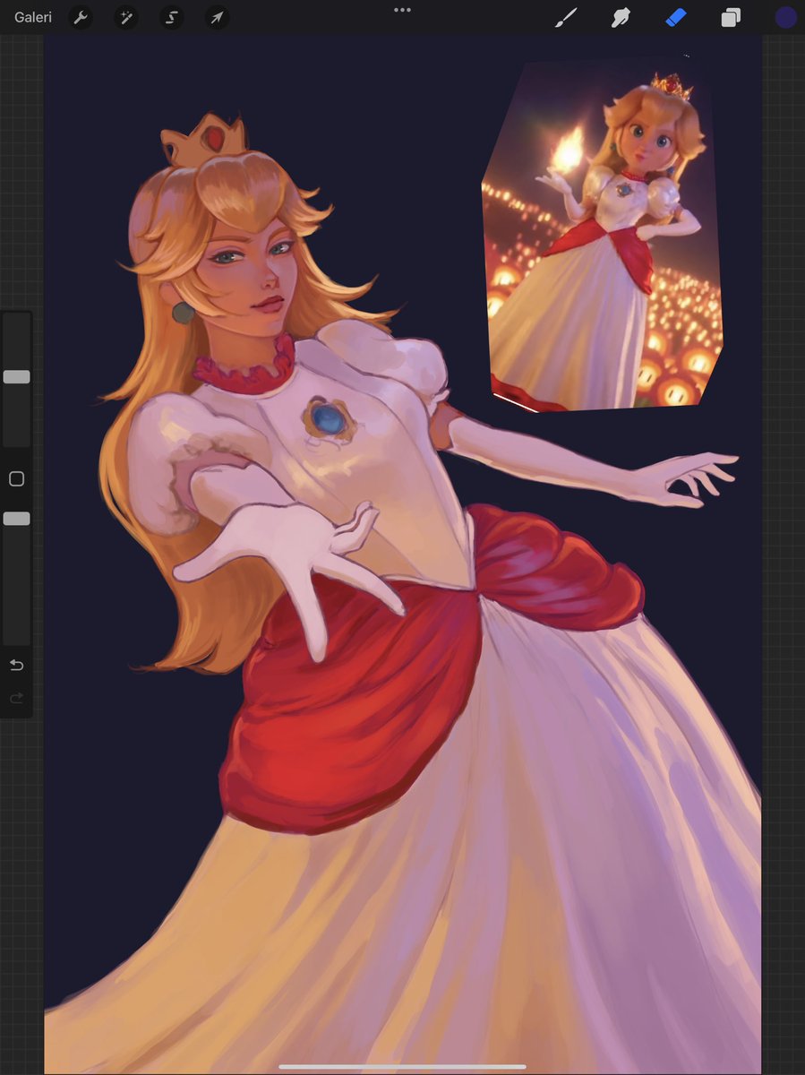 Prenses  Peach diyenler bildi👑✨ Yalnız çizime devam edip etmeme konusunda çok kararsız kaldım🫠