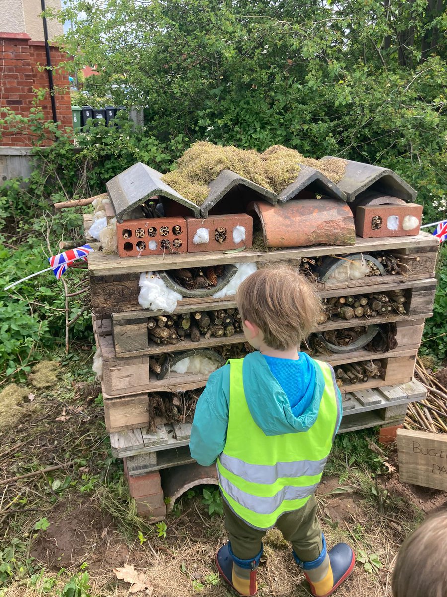 1st visitors to the outdoor learning area, the children from Dorrington Nursery